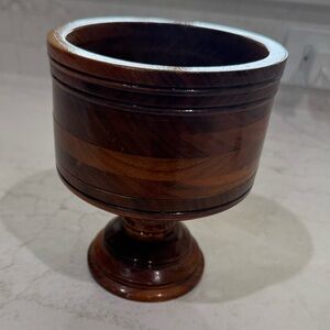 Vintage , hand-turned wooden bowl crafted in 1973 by Sawyer's